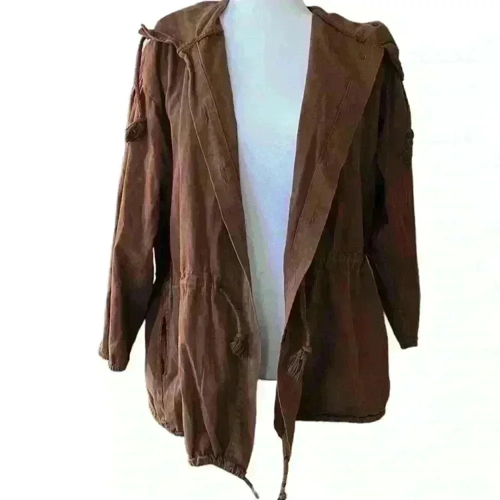 AIRPORT Chocolate Brown Lightweight Jacket Size Medium - Picture 3 of 8